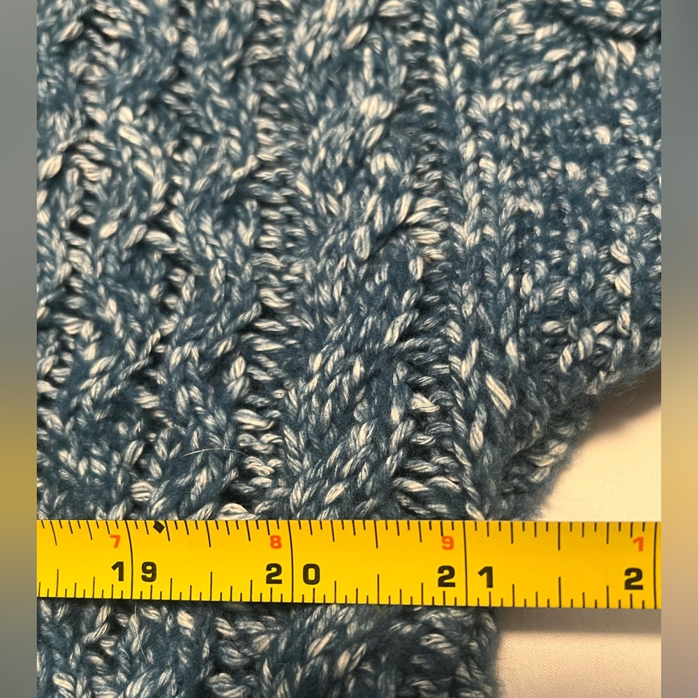 CAbi Women’s Blue/ White Astral Open Front LS Cable Knit Cardigan SweaterSize XS - Picture 11 of 13